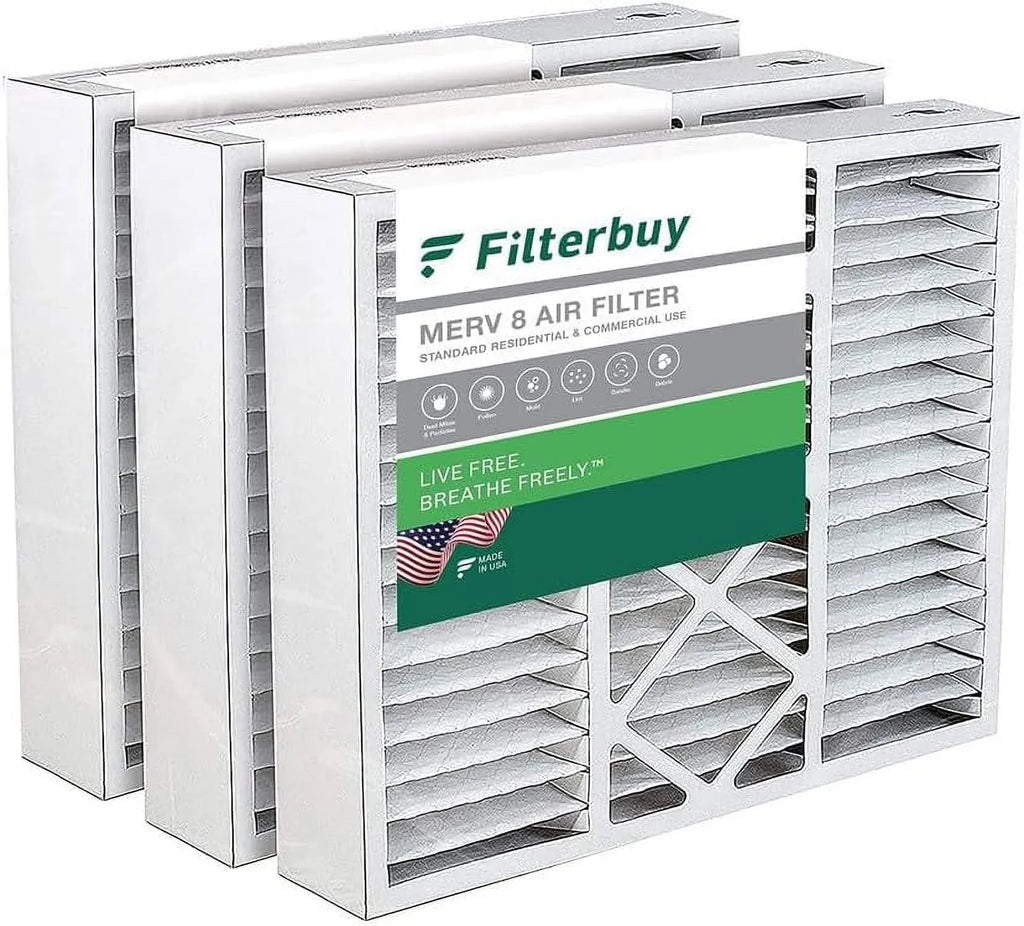 Filterbuy 20x20x5  8 Pleated   Furnace Air Filters for Honeywell  and Lennox  (3-Pack)