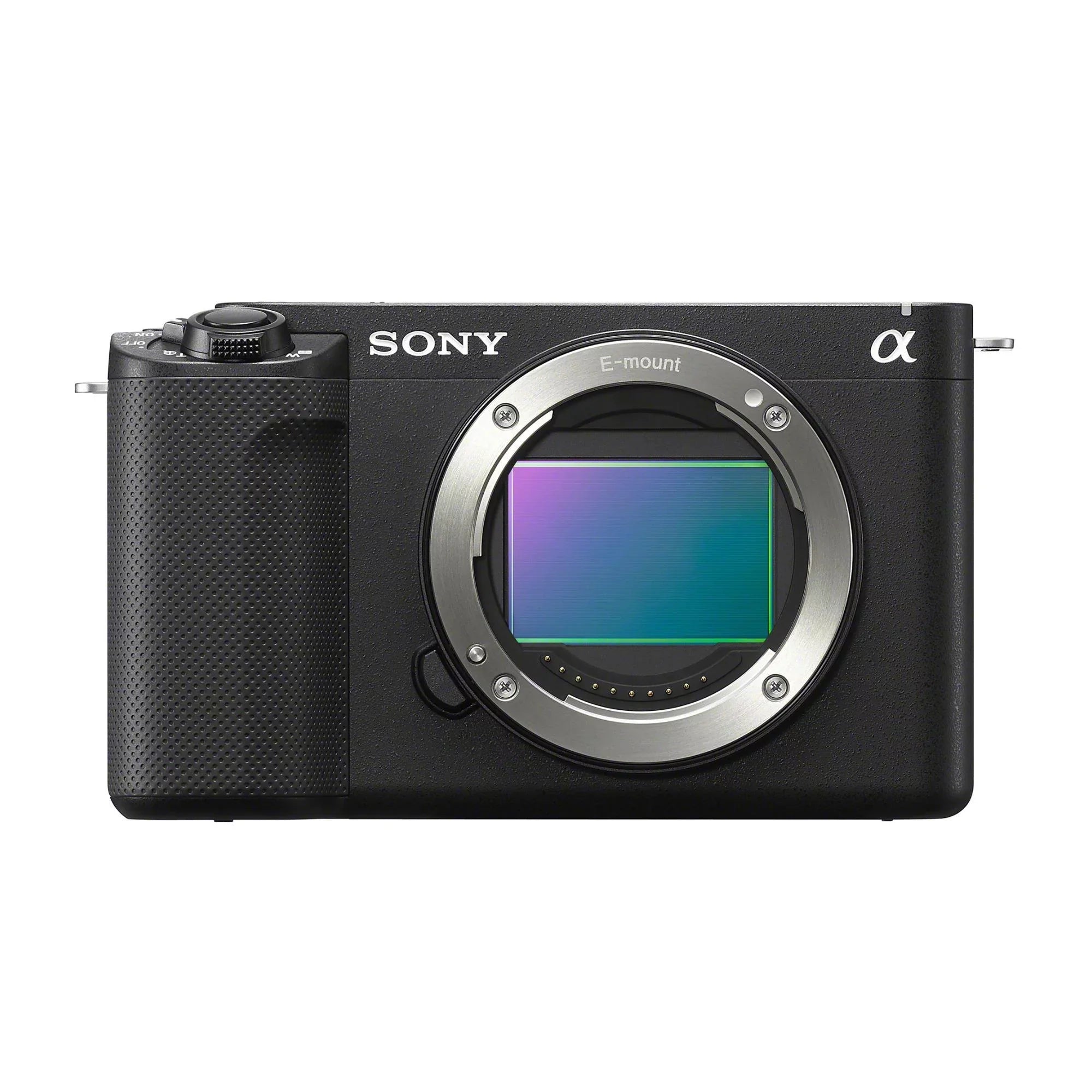 Sony Alpha - Mirrorless Camera with 50mm Lens, Grip, and Mic (Black) Kit