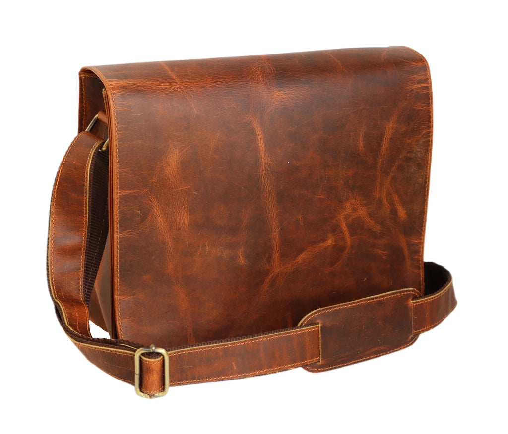 Handmade Leather satchel bag for iPad office briefcase gift for men MacBook bag distressed shoulder bag