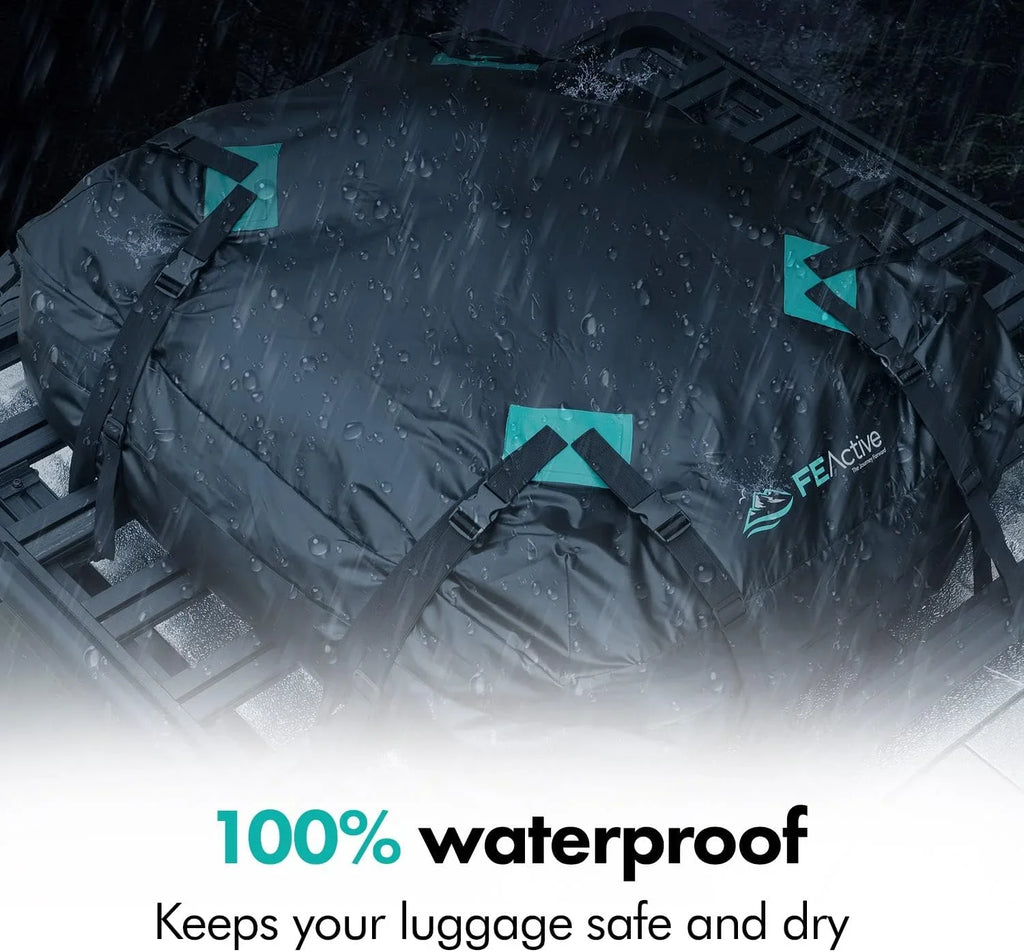 Cargo Rooftop Carrier - 100% Waterproof 15 Cubic ft. Roof Dry Bag Heavy Duty Car &  Roof Top Luggage Storage Cargo Carrier  Straps, Road Trips, Camping, Travel | Designed in California