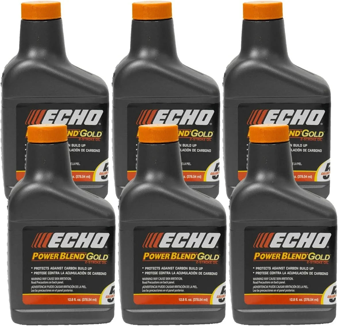 6 Pack of Echo PowerBlend Gold 2-Stroke Engine Oil 12.8 oz Bottle 50:1 Mix for 5 Gallons 6450005S-6PK