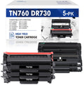 '-760 Toner Cartridge Black High Yield and  Drum Unit Set Compatible for Brother - - - - Printer (3x  Toner, 2x  Drum Unit )