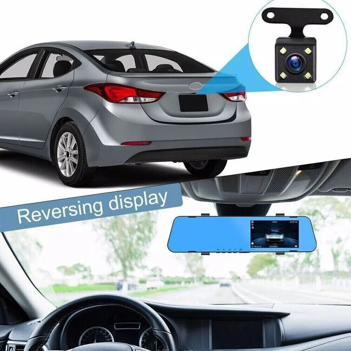 1080P Rearview Mirror Car  Dual Dash Cam Camera Front Rear  Video Recorder