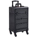 Yaheetech Professional Rolling Makeup Train Case with Drawers,Black