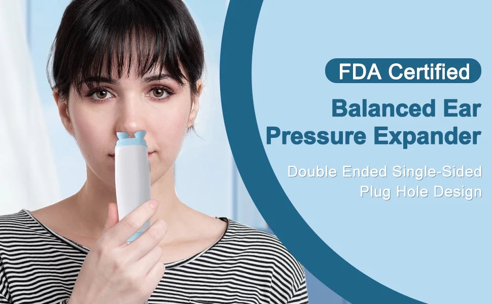 Ear Pressure Relief Device,  Cleared Balanced Ear Pressure Expander, Tinnitus Relief for Ringing Ears Dual Head, Eustachi Ear Unclogger, Single Side Plug Design with One Replacement Head