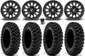 Fuel Vector 14" Wheels Black 30" Warrior  Tires Kawasaki Mule Pro