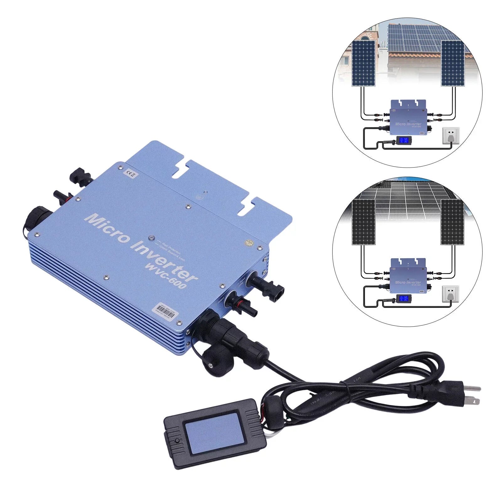 600W 110V Solar Micro Inverter Grid Tie  Pure Sine Wave  to  Waterproof