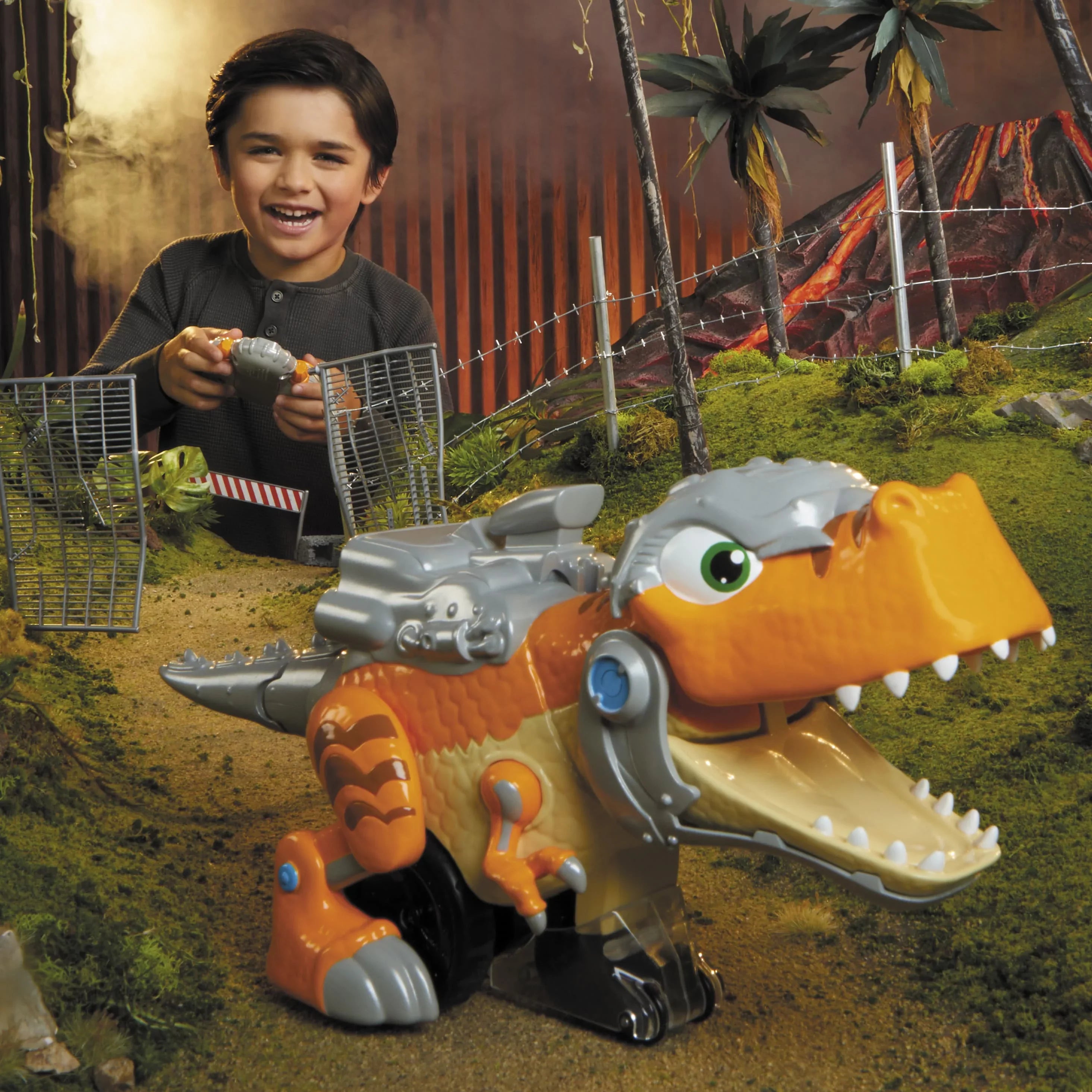 Little Tikes -Rex Strike  Remote Control Chompin' Dinosaur Toy Vehicle Car with Full 360 Degree Spins That Roars, Plays Music and - Gifts for Kids, Toys for Boys & Girls Ages 4 5 6+ Years Old