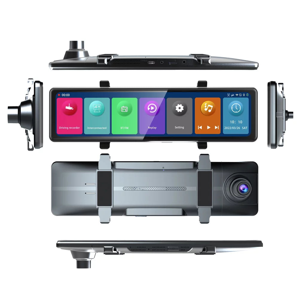 Andoer Dash Camera,3 Cameras Dash Cam Mirror Bt Car Touched Screen Bt Car Video 2.5k Clear Car 12in 2.5k Clear Car Camera Car Rearview Mirror Cam 12in 2.5k Rearview Mirror Bt Screen 2.5k Car