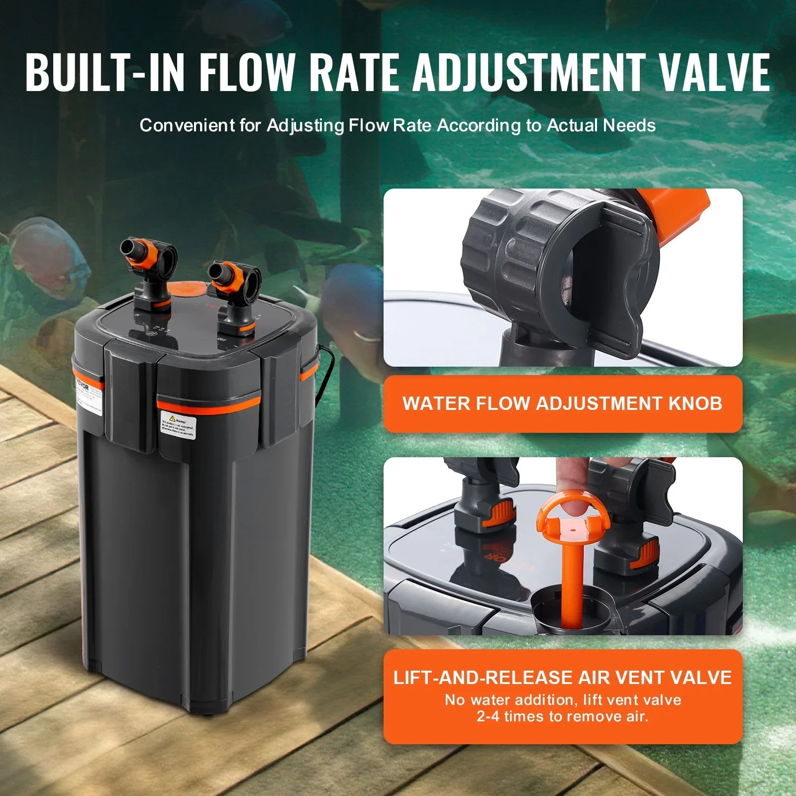 10w  Lamp 55 Gallon Aquarium Canister Filter Fish Tank Quiet