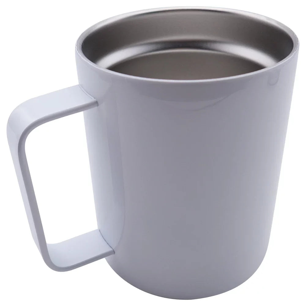 25 Pack Sublimation Blank Stainless Steel Coffee Mugs 12oz White Double Wall Tumbler Cup with Handle and Sliding Lid for Press Machine Heat Transfer Print