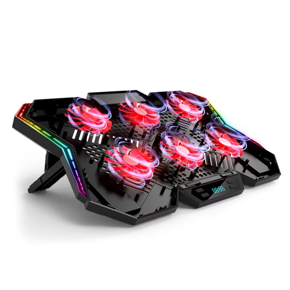 Laptop Cooler Stand with 6 Fans, Adjustable Wind Speed, and Mute Design