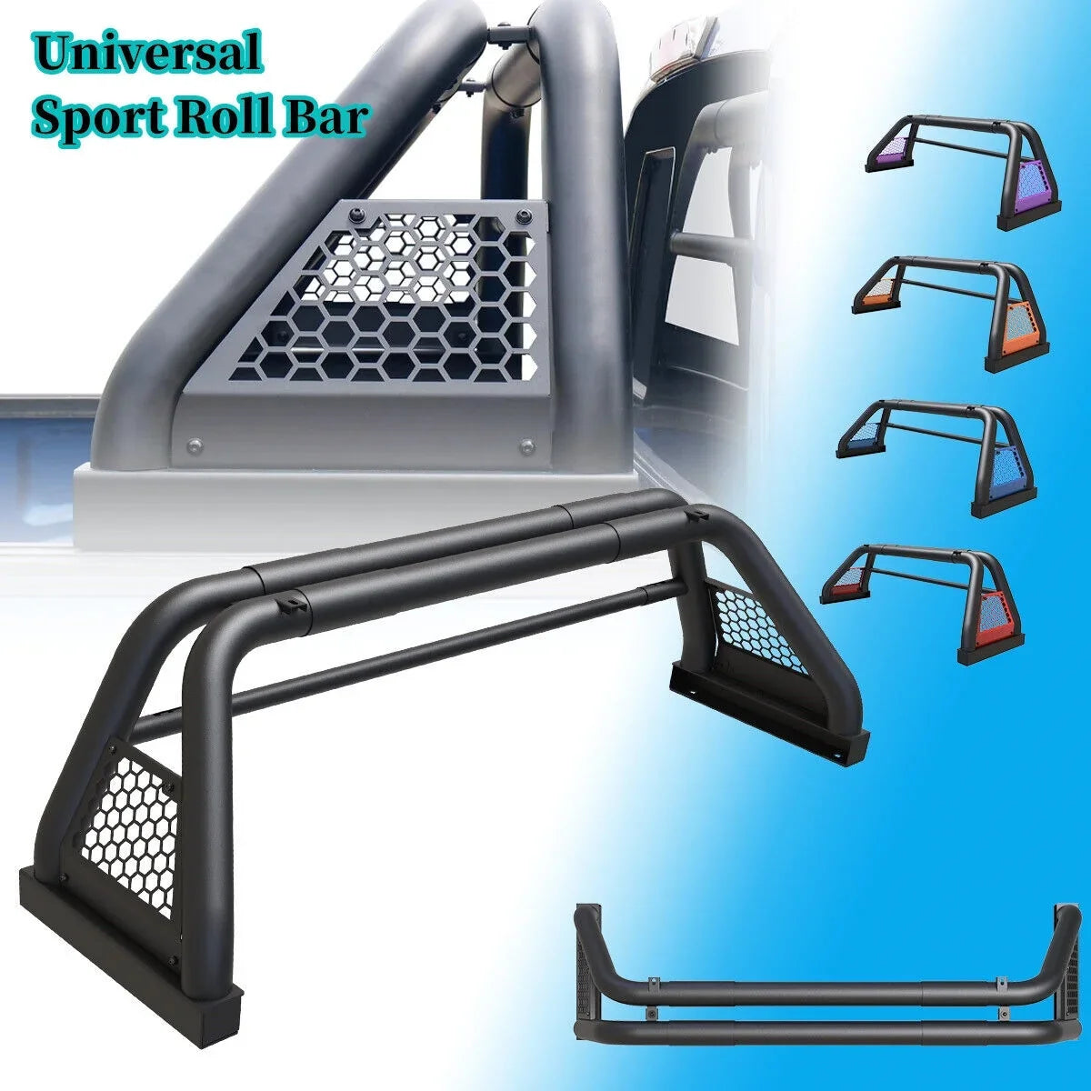 62.9-74.7" Adjustable Truck Roll Sport Bar Chase Rack Bed Bar Fit For 1999-2013 and 2019-2023 Chevy silverado/ sierra