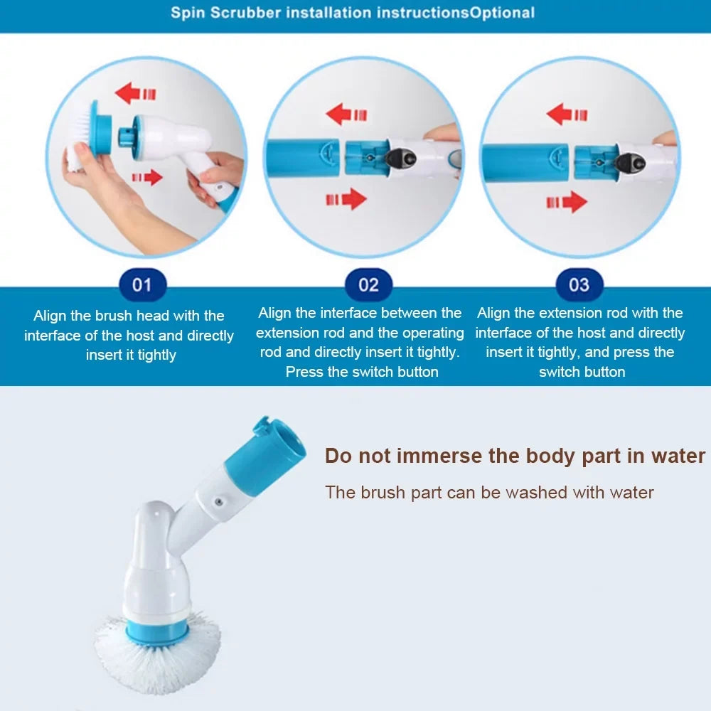 Electric Spin Scrubber Cordless Power Cleaning Brush Shower Scrubber for Bathroom Floor