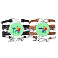 Designer Worked Hard Paint Seriously Bracelet Hand Strap Leather Rope Wristband Double Set