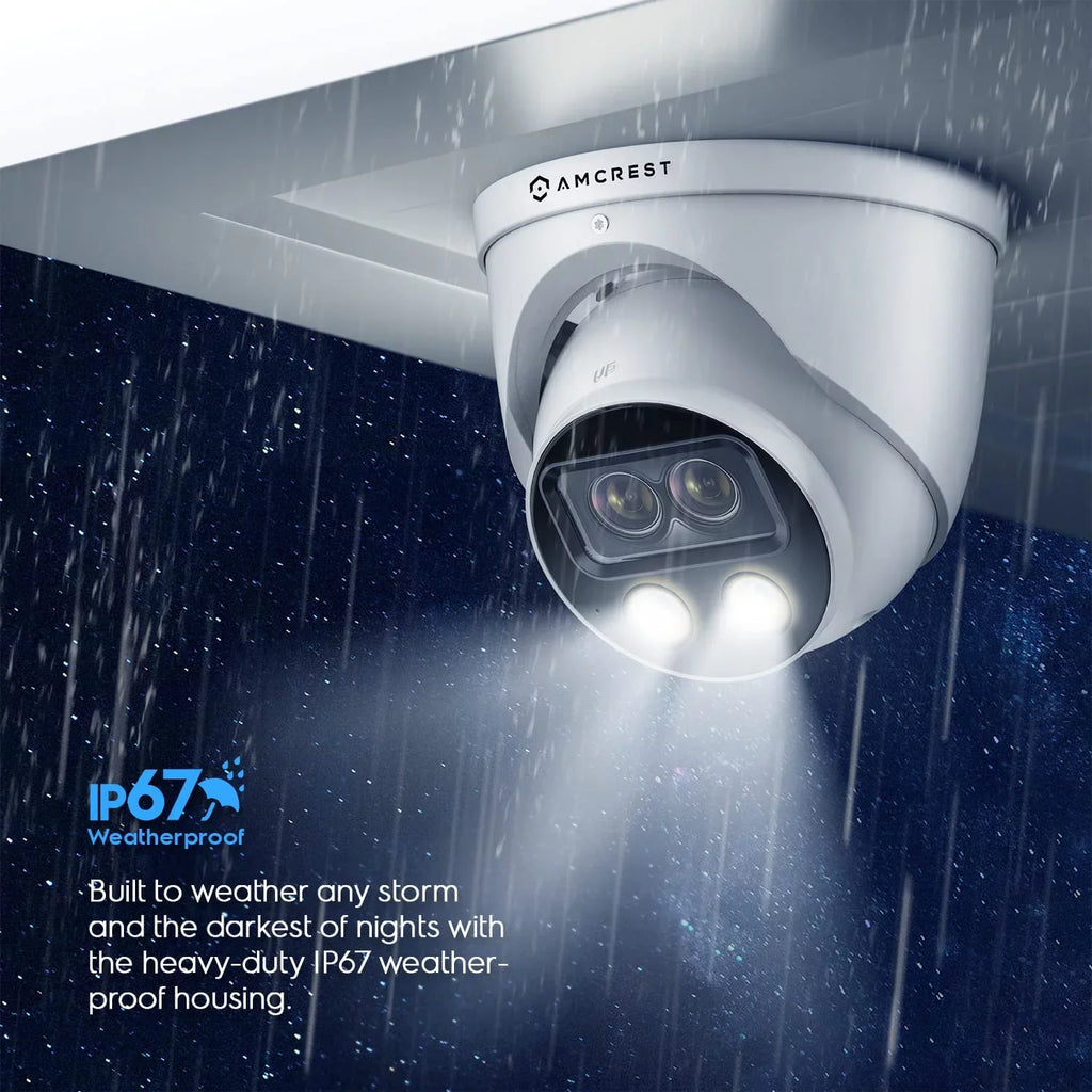 Amcrest Dual-Lens 4K (2 x 2K)  Outdoor Security Turret   Camera, 8MP (2 x 4MP) @25fps,