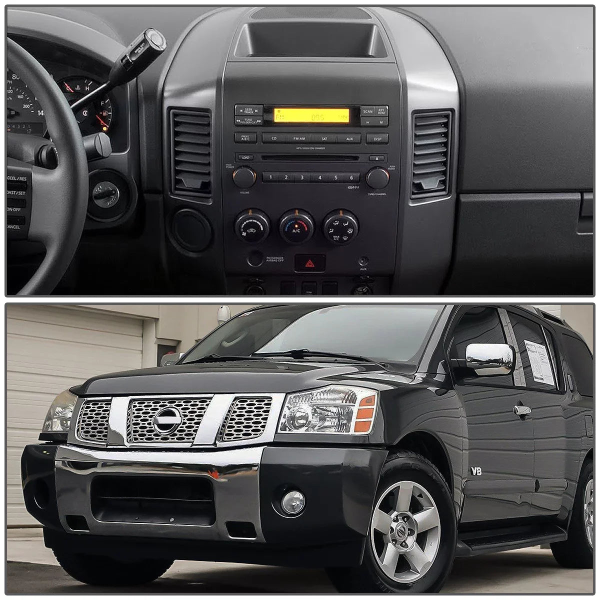 Motoring --0162 For 2004 to 2006 Nissan Titan Armada   Factory Style Instrument Panel Lid Console Dash Bezel with Center Speaker 05