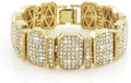 Hip-Hop Gold Tone Bling Iced Bracelet Covered with  #660