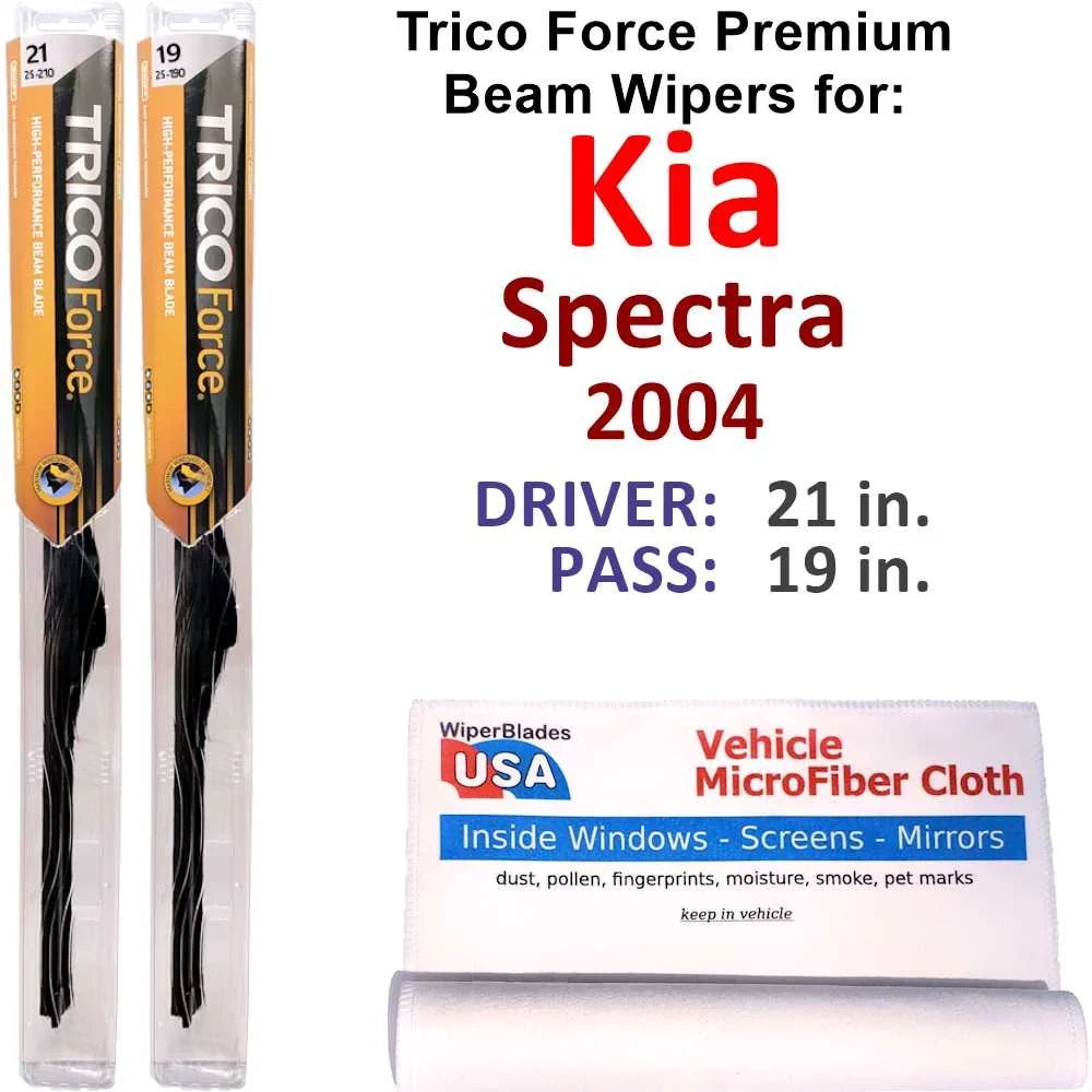 Performance Beam Wipers (Set of 2) fit with 2004 Kia Spectra