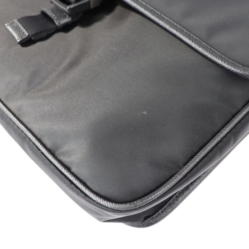 Pre-Owned  Prada shoulder bag 2VD951 nylon black leather silver metal fittings messenger triangle logo mark (Good)