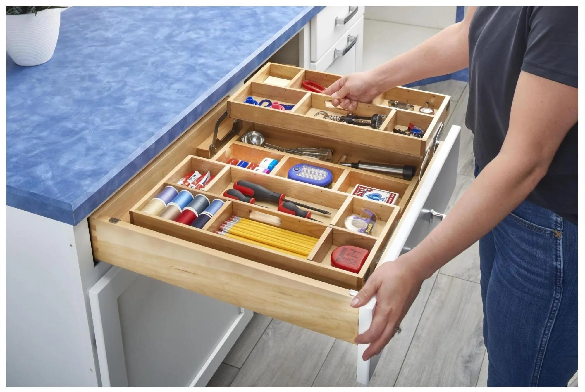 Rev--Shelf 4Wtmd-24H-1 4Wtmd Series Tiered Kitchen Organizer Drawer For 24" Cabinets -