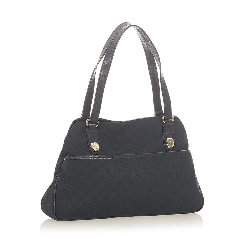 Pre-Owned Gucci  Shoulder Bag Canvas Fabric Black Women (Good)
