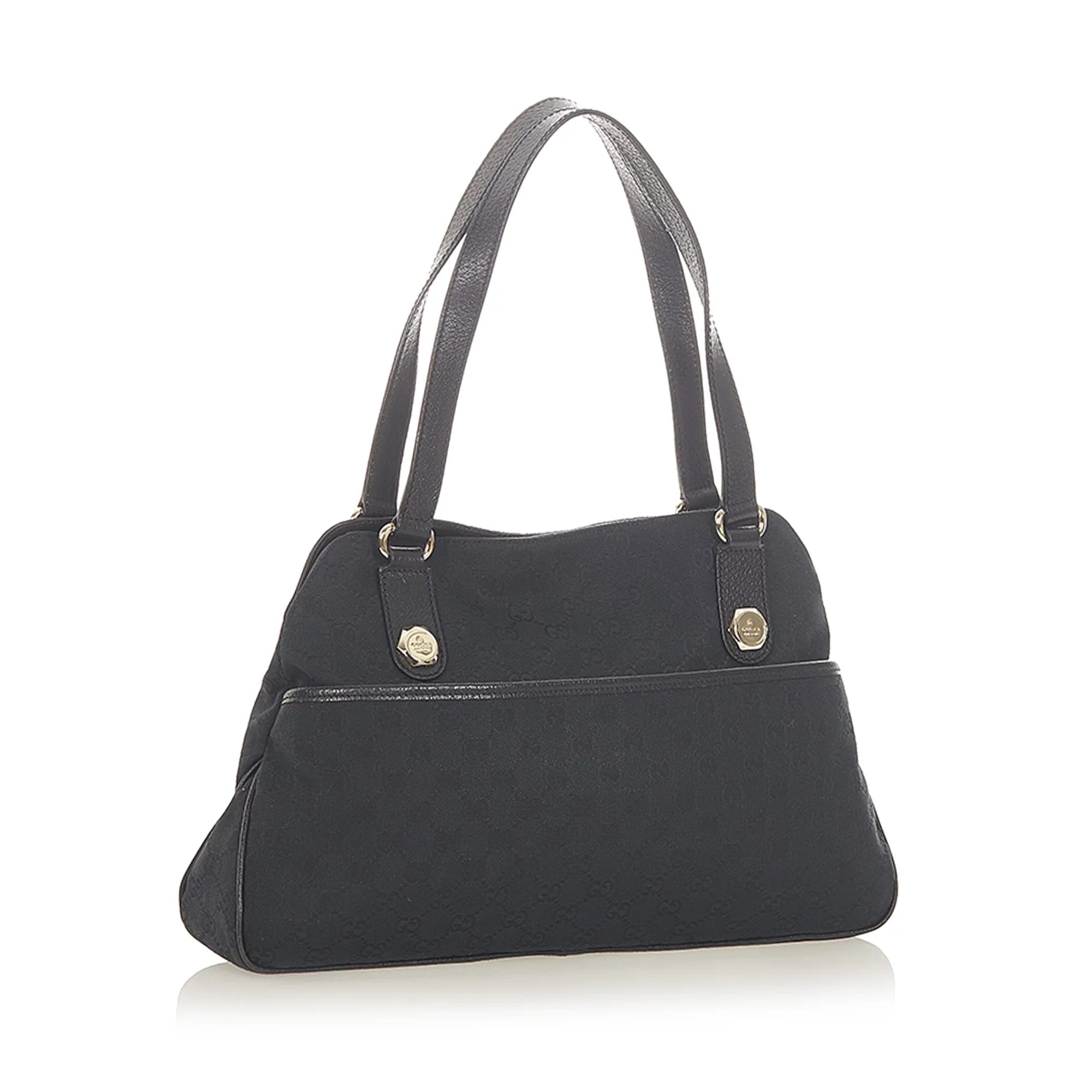 Pre-Owned Gucci  Shoulder Bag Canvas Fabric Black Women (Good)