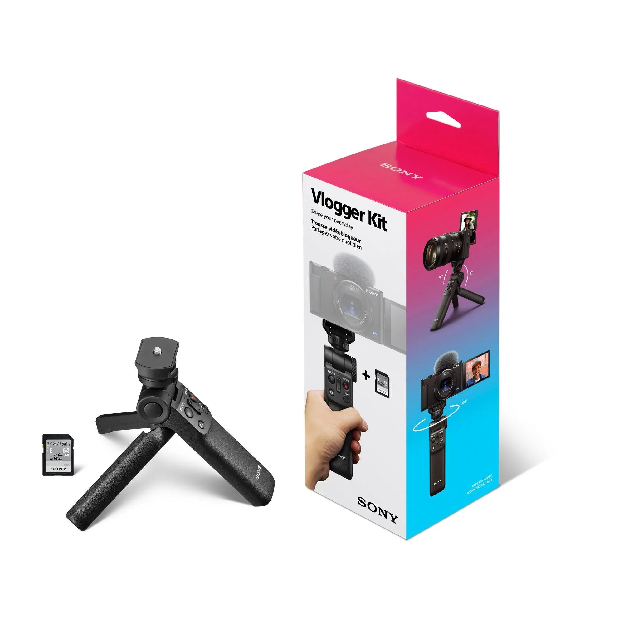Sony Alpha - Mirrorless Camera with 50mm Lens, Grip, and Mic (Black) Kit