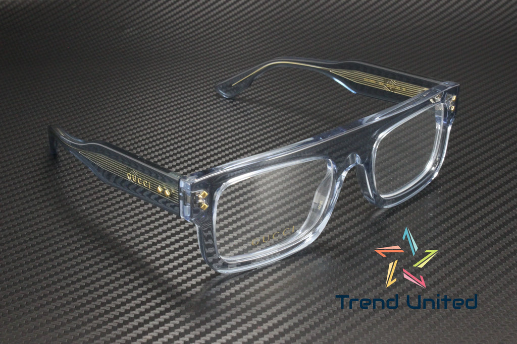 004 Rectangular Squared Light Blue Demo Lens 52mm Men's Eyeglasses
