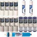 Reverse Osmosis Replacement Filter Set  Cartridges (15 pcs) w/ 50  Membrane