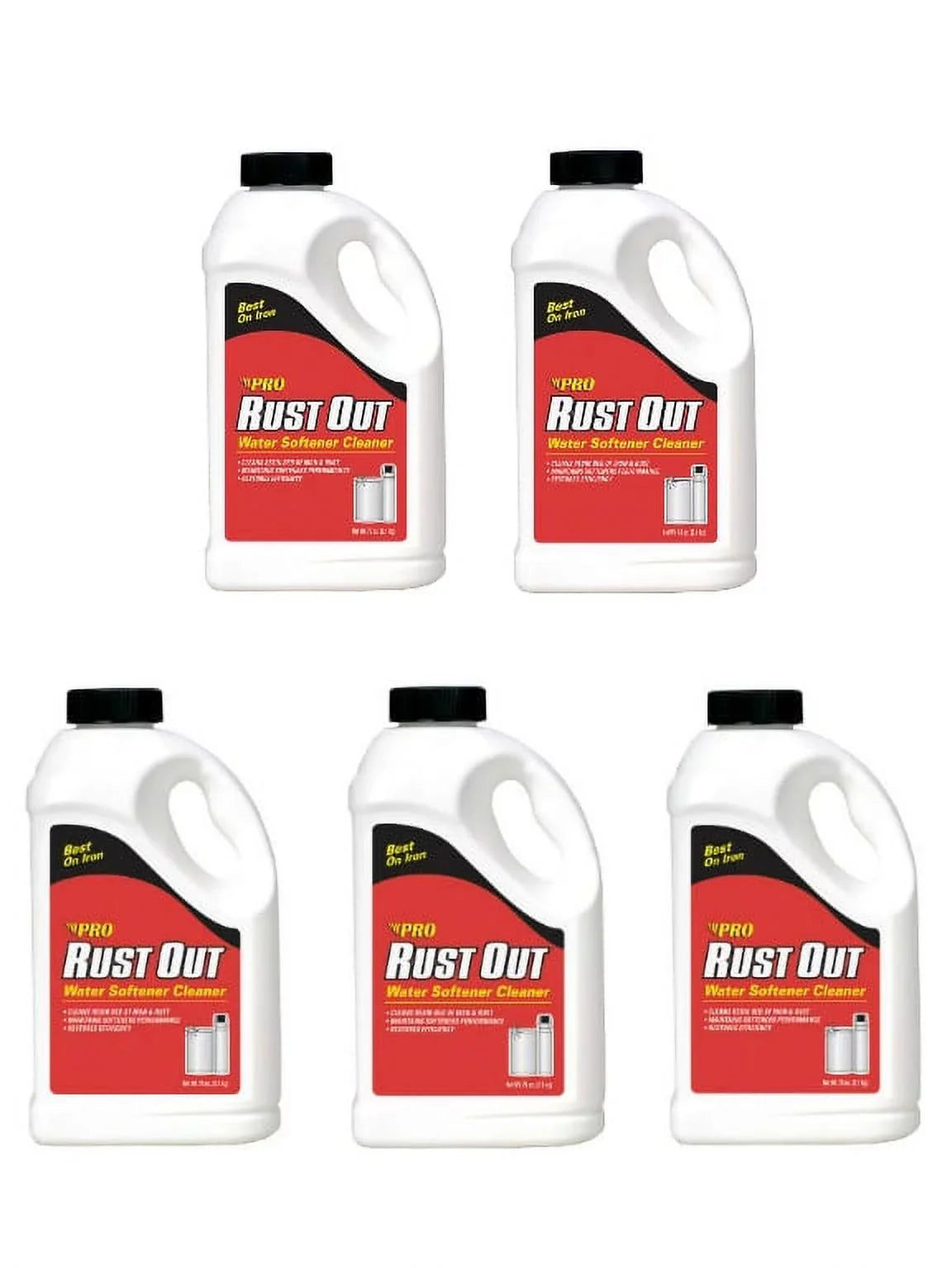 Pro Products  Rust Out Water Softener Cleaner And Iron Remover, 4.75 lb. Bottle, 5 Pack