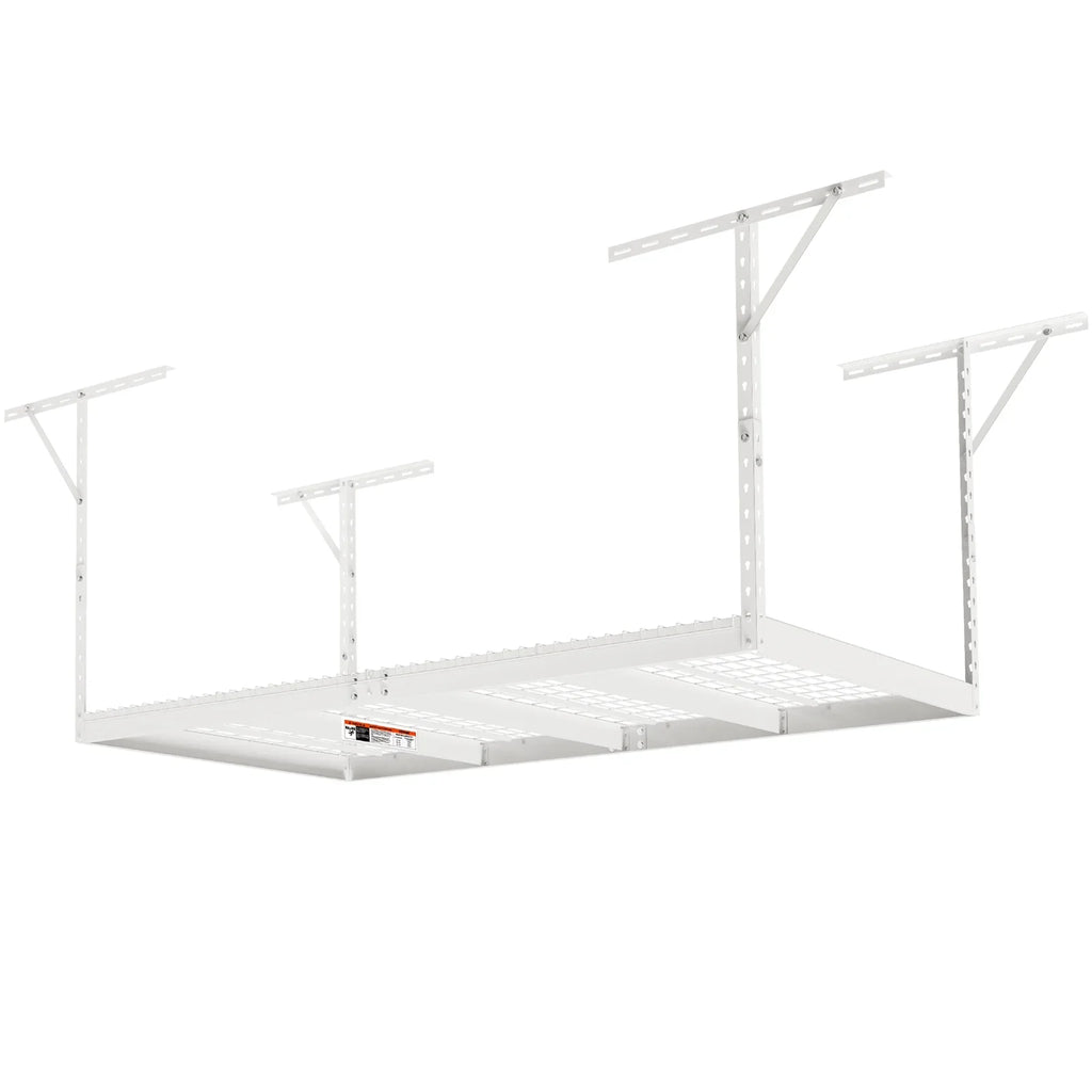 Overhead Adjustable Garage Storage Rack 48x96" Ceiling Rack 600 lbs White