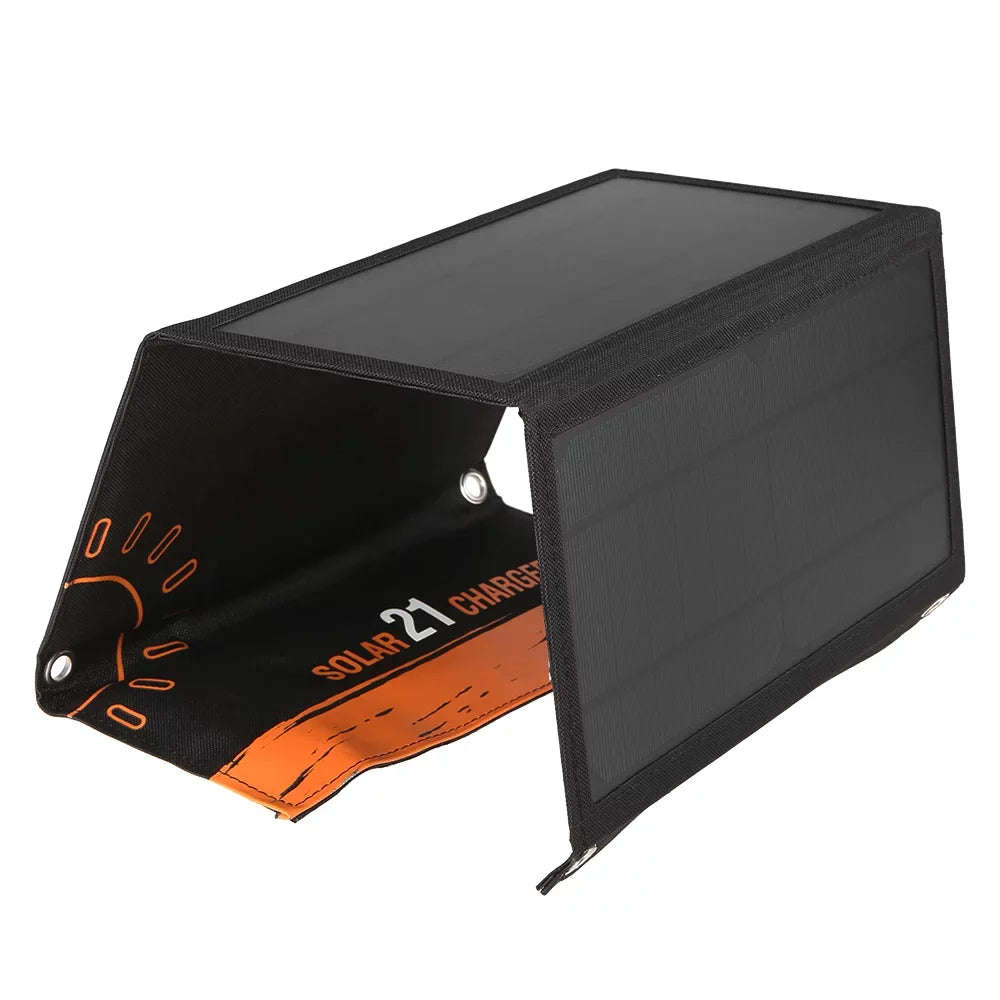 Andoer Portable  Source, 21W Foldable Sun   with Dual  Ports, Survival Tool for Camping and Hiking