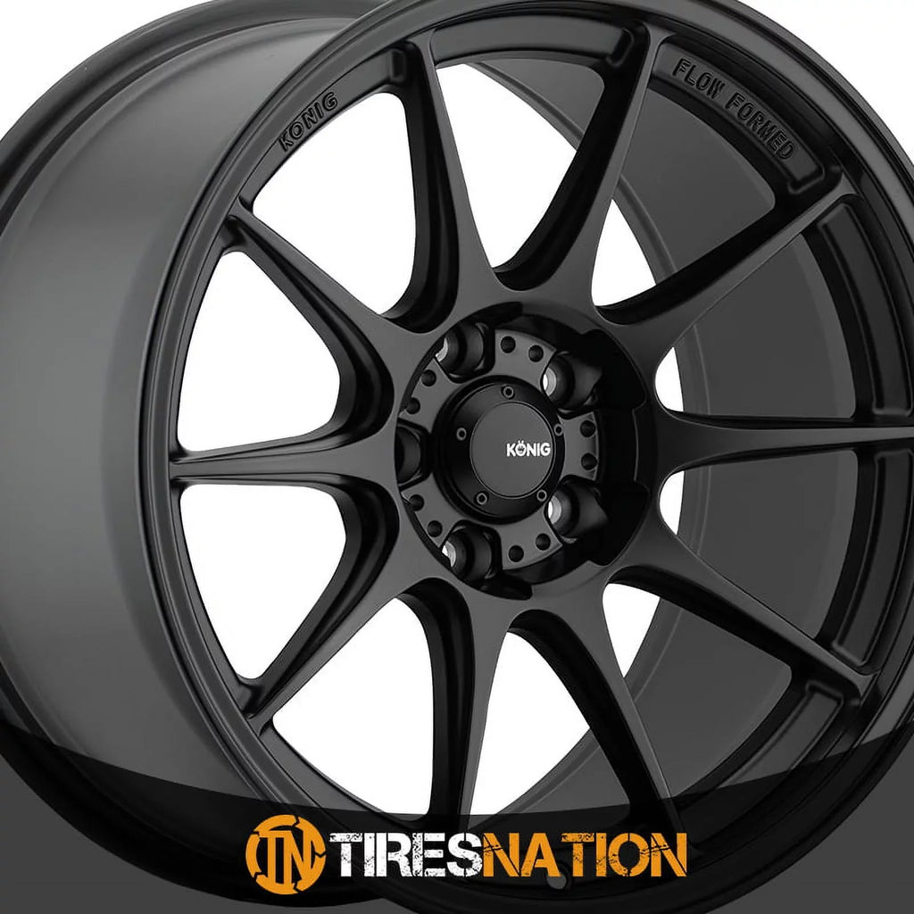 Konig 57B Dekagram 16x8 4x100 +35et Semi-Matte Black Wheel