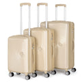 Hikolayae Oriental Collection Hardside Spinner Luggage Sets in Champagne, 3 Piece -  Lock