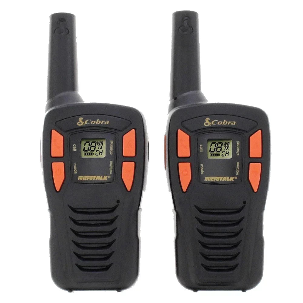 Cobra  Compact Walkie Talkies for Adults - Rechargeable, Lightweight, 22 Channels, Long Range 16-Mile Two-Way Radio Set