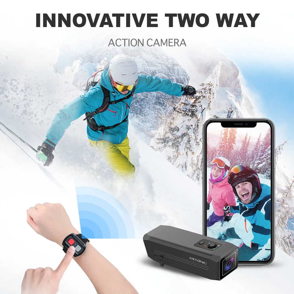 Rexing  Two Way Action Camera Front & Back 1080p@30fps with Wi-Fi Connect
