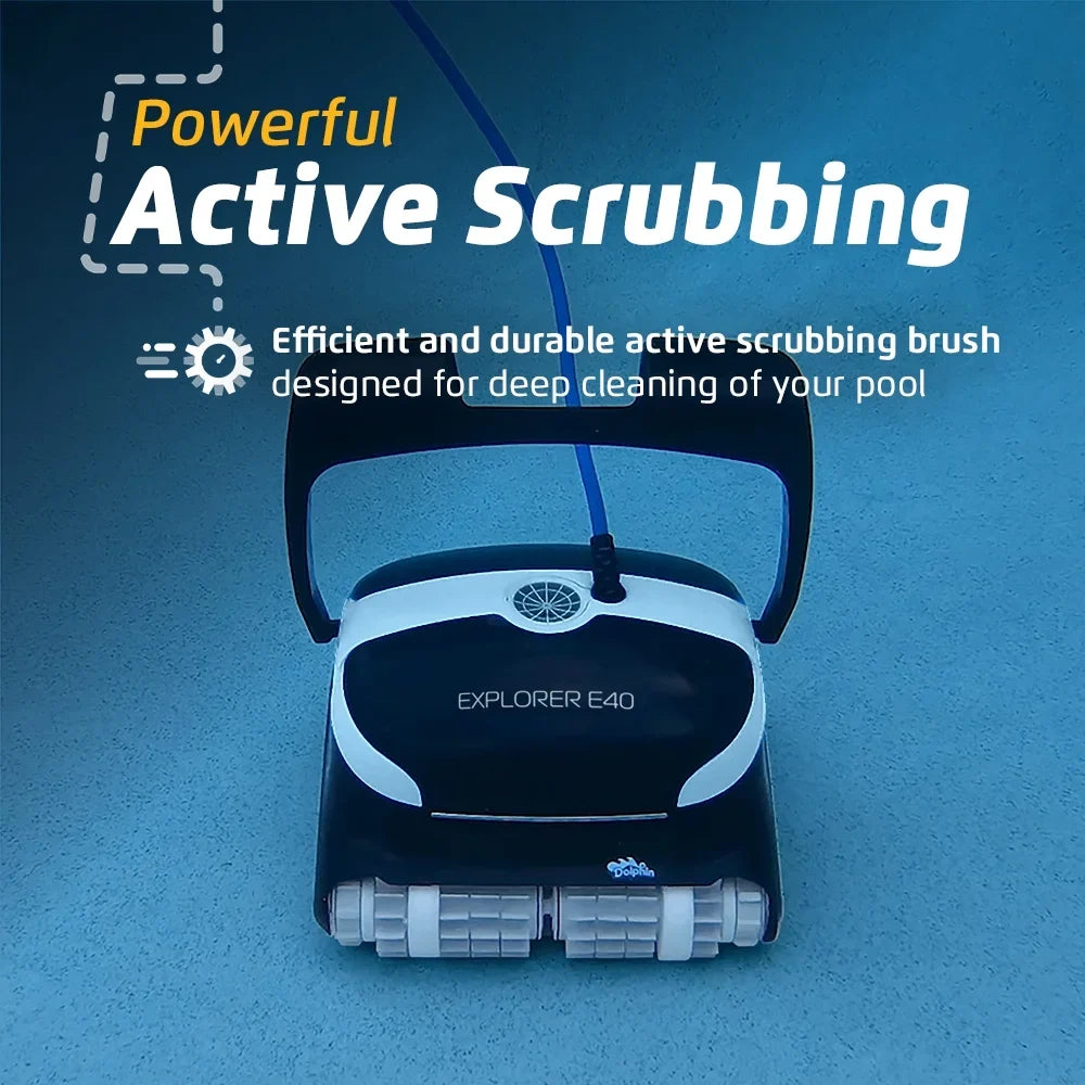 Dolphin Explorer  Wi-Fi Robotic Pool Vacuum Cleaner Pools up to 50  - Waterline Scrubber Brush