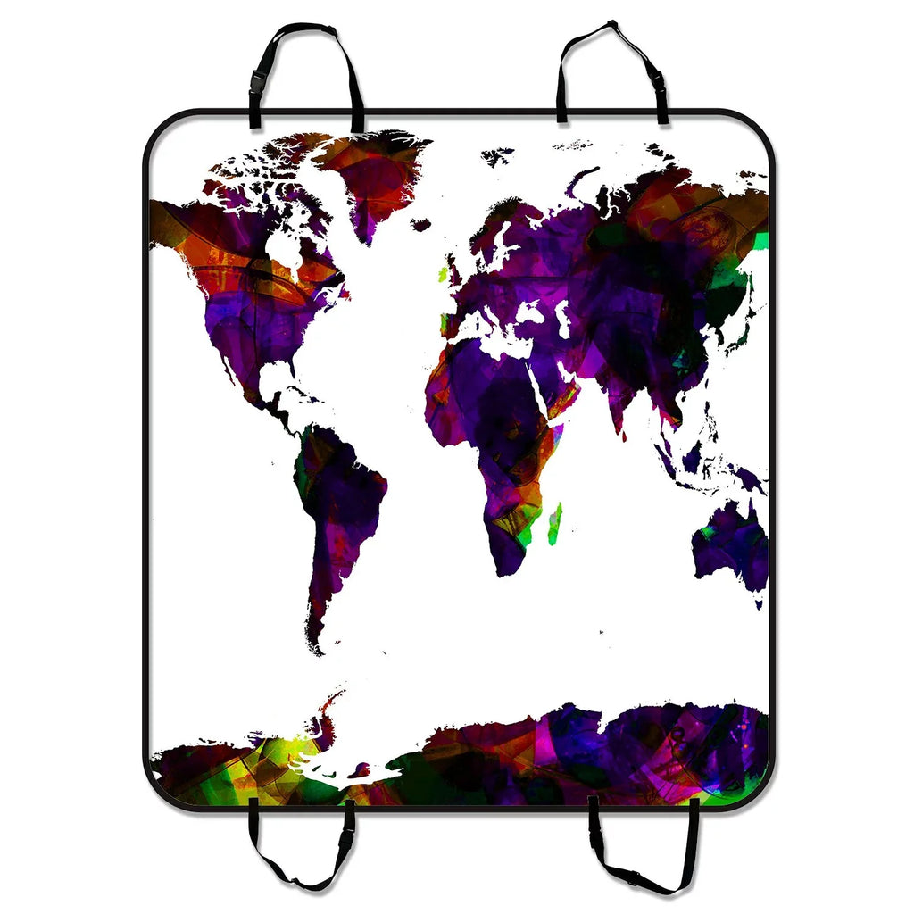 Art World Map Pet Car Seat Cover Dog Car Seat Mat Hammock Cargo Mat Trunk Mat For Cars Trucks and  54x60 inches