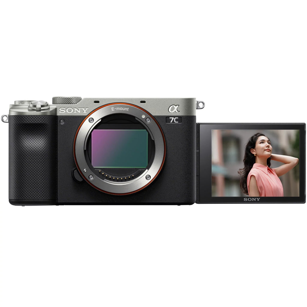 Sony a7C Mirrorless Full Frame Camera Body with Sony  20mm .8  Lens  Silver / Bundle with Deco Gear Photography Backpack Case , Software and Accessories