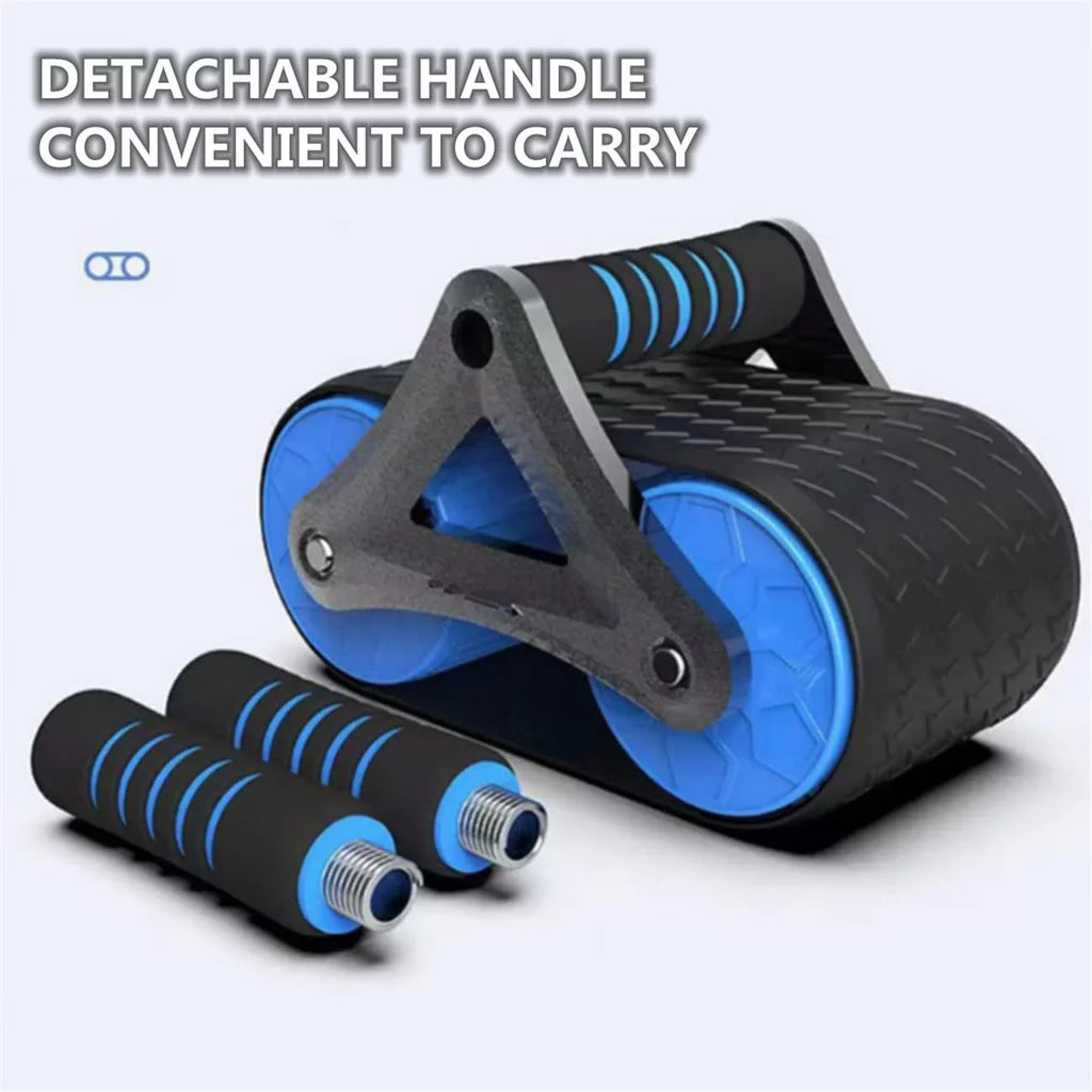 Roller Wheel with Knee Mat for Abdominal Exercise, Core Workout Equipment with Automatic Rebound Assistance and Resistance Springs with Ergonomic Handle
