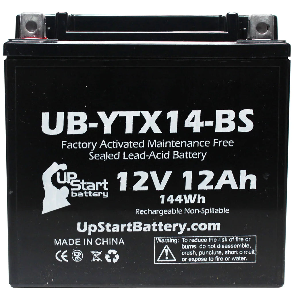 4-Pack UpStart Battery Replacement for 2012  ,  800  Factory Activated, Maintenance Free, Motorcycle Battery - 12V, 12AH, --