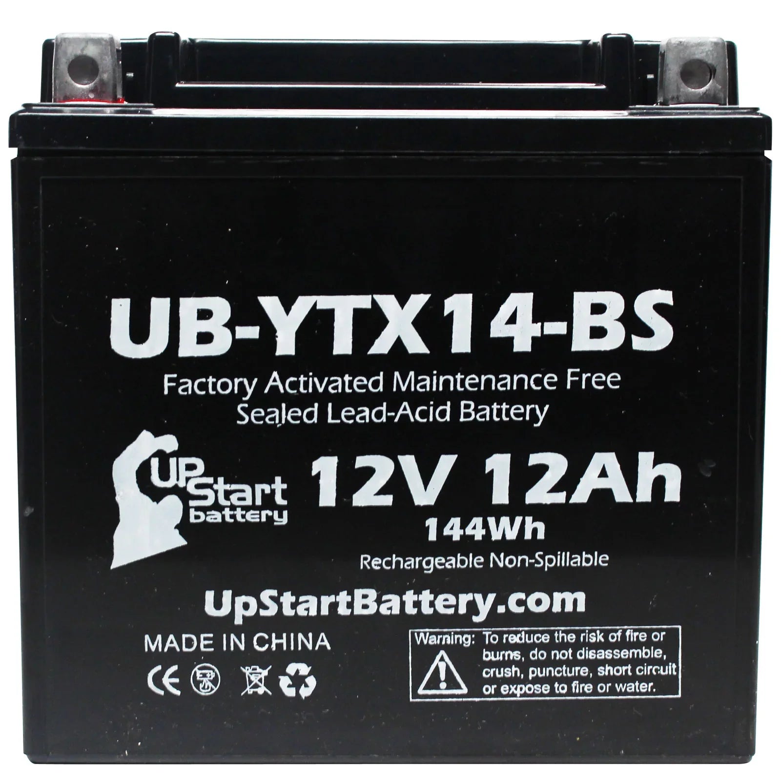 4-Pack UpStart Battery Replacement for 2012  ,  800  Factory Activated, Maintenance Free, Motorcycle Battery - 12V, 12AH, --