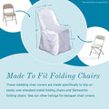 Sparkles Make It Special Leading Linens 50 pc Satin Folding Chair Covers - Wedding Reception Banquet Party Restaurant - Black