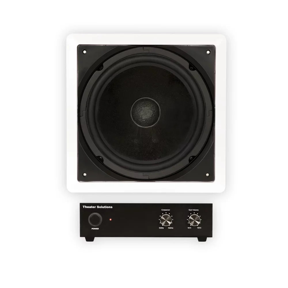 Theater Solutions  Flush Mount 10" Subwoofer Speaker and Amp Set