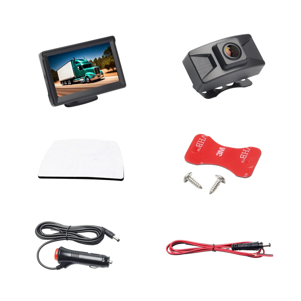 Wireless Backup Camera Kit 5 Inch  Monitor  Video Recorder with  Menu Rear View Camera 720P  Reverse Camera for Car Van Truck Camper Trailer