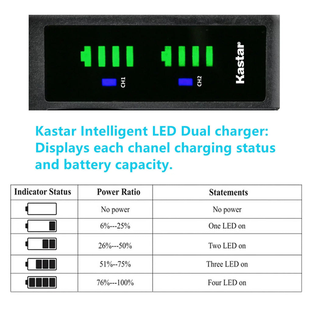 Kastar 3-Pack  110 Battery and   Charger Replacement for Sony -2009, -2010, -3000, -3001, -3002, -3003, -3004, -3005, -3006, -3007, -3008, -3009, -3010