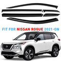 GrandWheel Co Smoke Tinted Tape-On Side Window Vent Visor Deflectors Rain Guards Compatible with Nissan Rogue 2021-2024 - 6pcs.