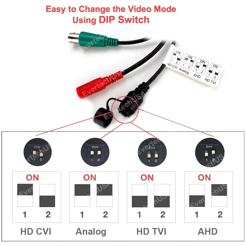 Evertech 1080p   Security Surveillance Camera with 100 feet Video & Power Cable and Power Adapter