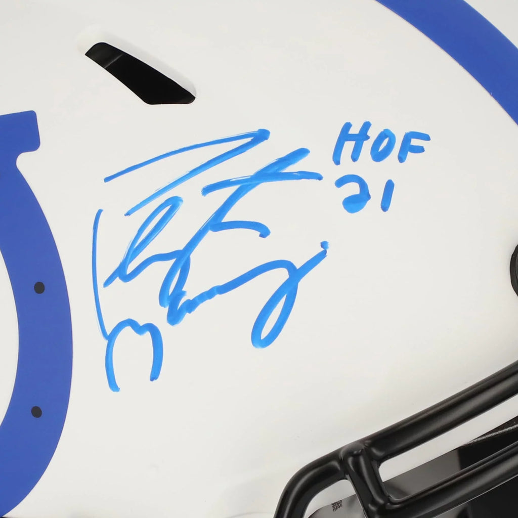 Peyton Manning Indianapolis Colts Autographed Riddell Lunar Eclipse Alternate Speed Authentic Helmet with " 21" Inscription - Fanatics Authentic Certified